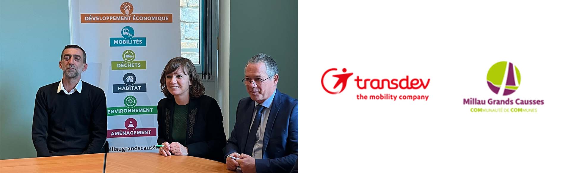 Signature pour le renouvellement du partenariat Millau et Transdev
