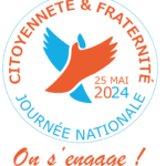 Journée nationale citoyenneté et fraternité 2024 Macaron On s'engage
