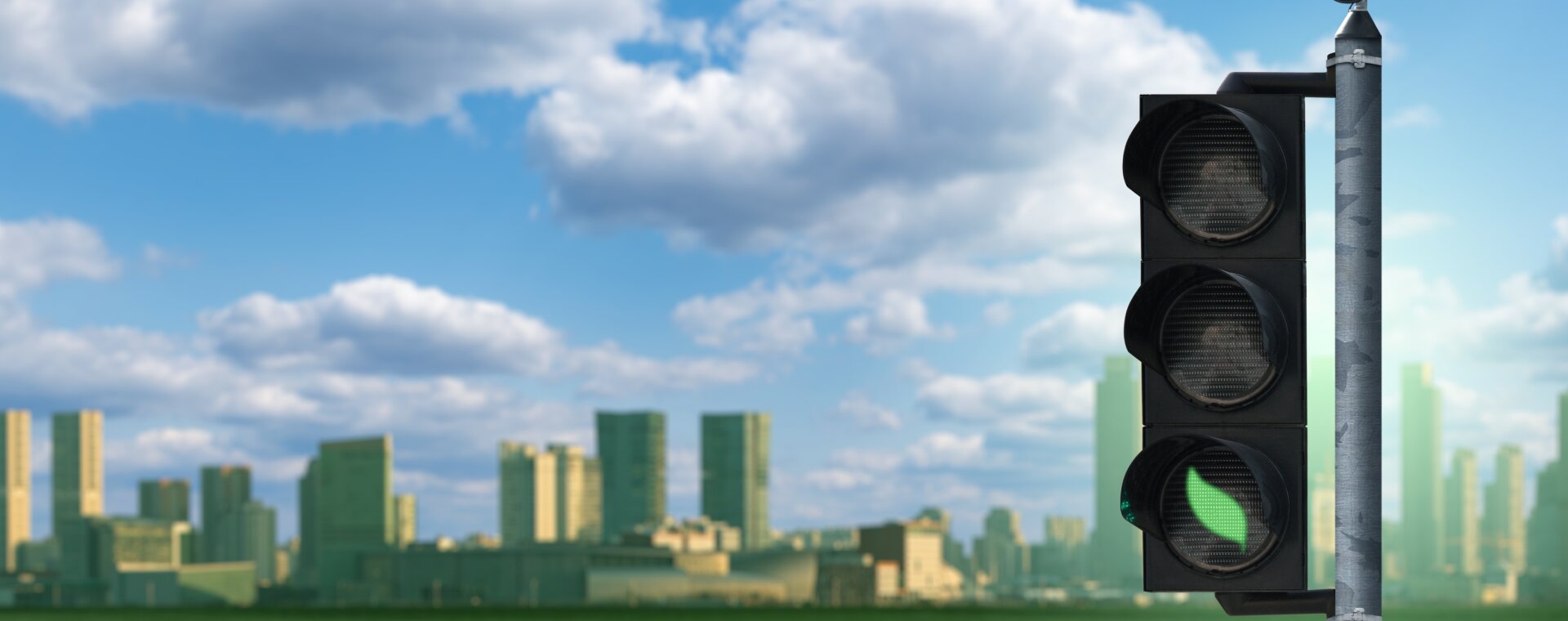 The Mobility Sphere Feu tricolore et feuille verte